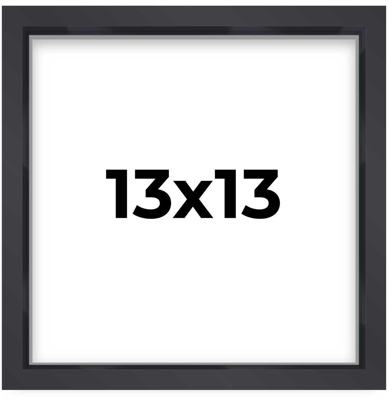 Square Shadow Box 3/4" Depth Black Picture Frame - UV Acrylic, Backing, Hanging Hardware